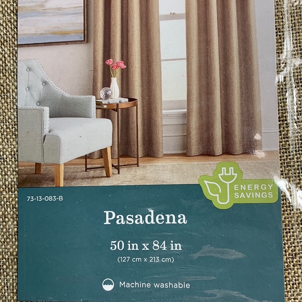 PASADENA TWO BLACK OUT GROMMET CURTAIN PANELS NWT